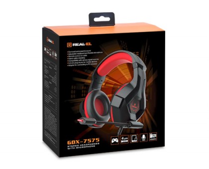 Навушники REAL-EL GDX-7575 ігрові з мікрофоном 4pin + PC