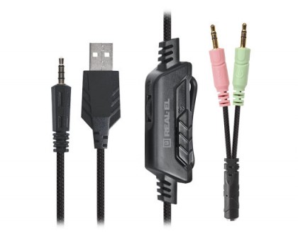 Навушники REAL-EL GDX-7620 УЦІНКА ігрові з мікрофоном 4pin + PC Навушники REAL-EL GDX-7620 УЦІНКА ігрові з мікрофоном 4pin + PC