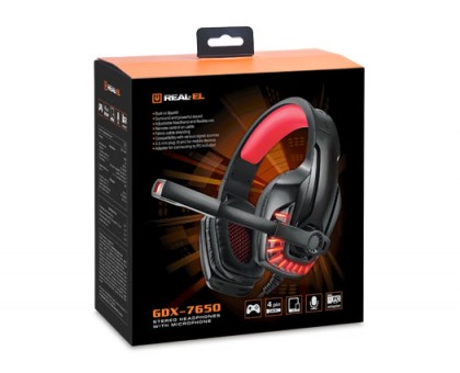 Навушники REAL-EL GDX-7650 ігрові з мікрофоном 4pin + PC Навушники REAL-EL GDX-7650 ігрові з мікрофоном 4pin + PC