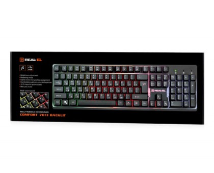 Клавіатура REAL-EL Comfort 7011 Backlit USB уцінка Клавіатура REAL-EL Comfort 7011 Backlit USB уцінка