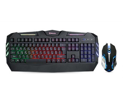 Комплект клавіатура+мишка REAL-EL Gaming 9500 Kit Backlit ігрові з підсвічуванням Комплект клавіатура+мишка REAL-EL Gaming 9500 Kit Backlit ігрові з підсвічуванням