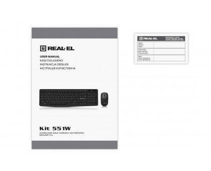 Комплект клавіатура+мишка REAL-EL Kit 551W, black бездротовий Комплект клавіатура+мишка REAL-EL Kit 551W, black бездротовий