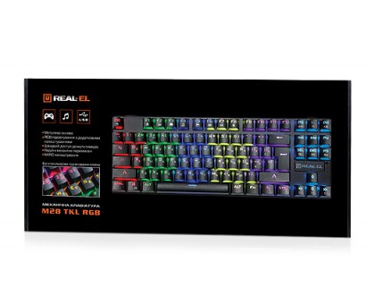 Клавіатура REAL-EL M28 TKL RGB USB ігрова механічна з підсвічуванням Клавіатура REAL-EL M28 TKL RGB USB ігрова механічна з підсвічуванням