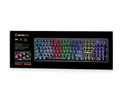 Клавіатура REAL-EL M47 RGB USB ігрова механічна з підсвічуванням Клавіатура REAL-EL M47 RGB USB ігрова механічна з підсвічуванням