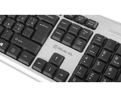Клавіатура REAL-EL Standard 507 USB срібло Клавіатура REAL-EL Standard 507 USB срібло