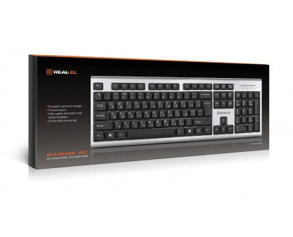 Клавіатура REAL-EL Standard 507 USB срібло Клавіатура REAL-EL Standard 507 USB срібло