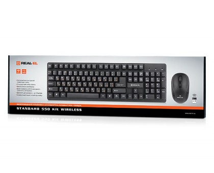 Комплект клавіатура+мишка REAL-EL Standard 550 Kit Wireless УЦІНКА беспровідні Комплект клавіатура+мишка REAL-EL Standard 550 Kit Wireless УЦІНКА беспровідні