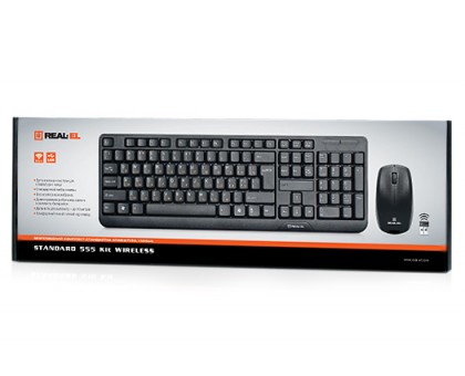 Комплект клавіатура+мишка REAL-EL Standard 555 Kit Wireless беспровідні Комплект клавіатура+мишка REAL-EL Standard 555 Kit Wireless беспровідні