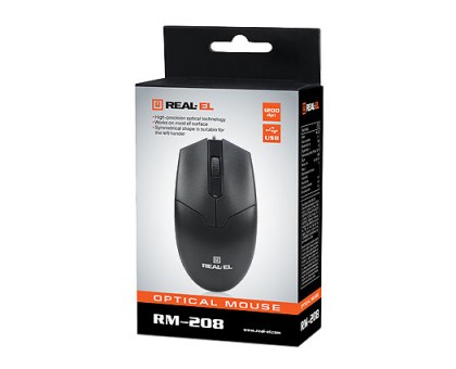 Мишка REAL-EL RM-208 USB чорна Мишка REAL-EL RM-208 USB чорна