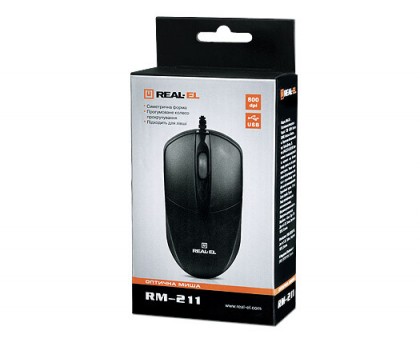 Мишка REAL-EL RM-211 USB чорна Мишка REAL-EL RM-211 USB чорна