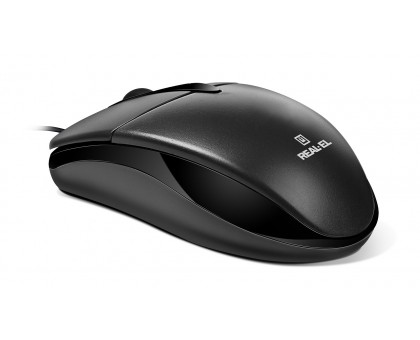 Мишка REAL-EL RM-214 USB, безшумні кнопки, чорна Мишка REAL-EL RM-214 USB, безшумні кнопки, чорна