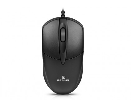 Мишка REAL-EL RM-214 USB, безшумні кнопки, чорна Мишка REAL-EL RM-214 USB, безшумні кнопки, чорна
