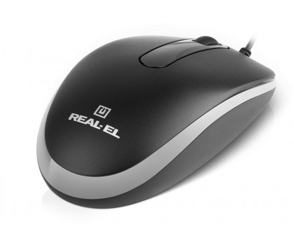 Мишка REAL-EL RM-215 USB, колір чорний+сірий Мишка REAL-EL RM-215 USB, колір чорний+сірий