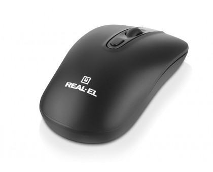 Мишка REAL-EL RM-350W, беспровідна, колір чорний+сірий Мишка REAL-EL RM-350W, беспровідна, колір чорний+сірий