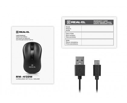 Мишка REAL-EL RM-450W (бездротова Bluetooth / 2.4 ГГц, з акумулятором та мультипідключенням) Мишка REAL-EL RM-450W (бездротова Bluetooth / 2.4 ГГц, з акумулятором та мультипідключенням)