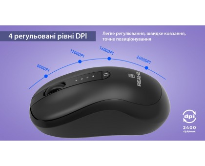 Мишка REAL-EL RM-450W (бездротова Bluetooth / 2.4 ГГц, з акумулятором та мультипідключенням) Мишка REAL-EL RM-450W (бездротова Bluetooth / 2.4 ГГц, з акумулятором та мультипідключенням)