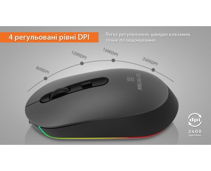 Мишка REAL-EL RM-470W УЦІНКА (бездротова Bluetooth / 2.4 ГГц, з акумулятором та мультипідключенням) Мишка REAL-EL RM-470W УЦІНКА (бездротова Bluetooth / 2.4 ГГц, з акумулятором та мультипідключенням)