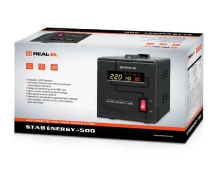 Стабілізатор напруги REAL-EL STAB ENERGY-500 УЦІНКА Стабілізатор напруги REAL-EL STAB ENERGY-500 УЦІНКА