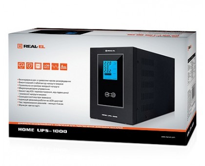 ПБЖ UPS REAL-EL  HOME UPS-1000 Синусоїда (УЦІНКА)