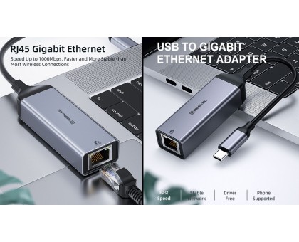 Адаптер REAL-EL CE-150 Type C- Gigabit Ethernet Адаптер REAL-EL CE-150 Type C- Gigabit Ethernet