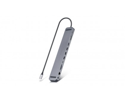 Type C мультифункціональна док-станція REAL-EL CQ-1000 (3×USB A 3.1, USB-C, HDMI, RJ45, audio 3.5 mm, SD/TF, VGA, USB-C PD)