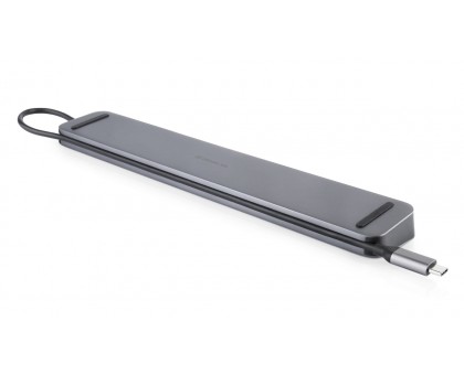 Type C мультифункціональна док-станція REAL-EL CQ-1000 (3×USB A 3.1, USB-C, HDMI, RJ45, audio 3.5 mm, SD/TF, VGA, USB-C PD)