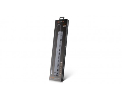 Type C мультифункціональна док-станція REAL-EL CQ-1000 (3×USB A 3.1, USB-C, HDMI, RJ45, audio 3.5 mm, SD/TF, VGA, USB-C PD)