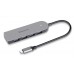 Type C мультифункціональний хаб USB 3.0 REAL-EL CQ-415 сiрий