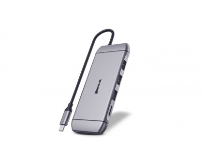 Type C мультифункциональная док-станция REAL-EL CQ-900 (3×USB A 3.0, HDMI, RJ45, SD, micro SD/TF, VGA,Type C)
