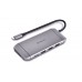 Type C мультифункциональная док-станция REAL-EL CQ-900 (3×USB A 3.0, HDMI, RJ45, SD, micro SD/TF, VGA,Type C)