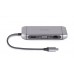 Type C мультифункциональная док-станция REAL-EL CQ-900 (3×USB A 3.0, HDMI, RJ45, SD, micro SD/TF, VGA,Type C)