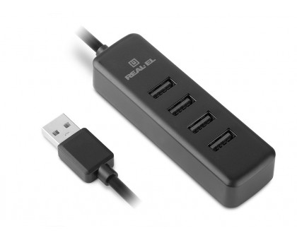USB концентратор REAL-EL HQ-175, 4 порта, чорний USB концентратор REAL-EL HQ-175, 4 порта, чорний