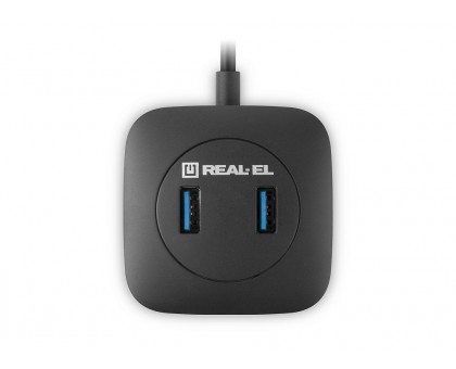 USB концентратор REAL-EL HQ-187, 4 порта USB 3.0, чорний USB концентратор REAL-EL HQ-187, 4 порта USB 3.0, чорний