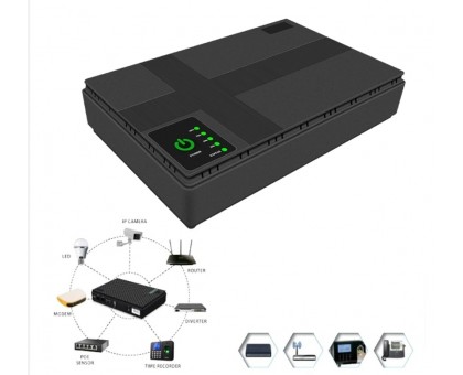 Джерело безперебійного живлення SSE UPS DC1018P (для роутерів) чорний Джерело безперебійного живлення SSE UPS DC1018P (для роутерів) чорний