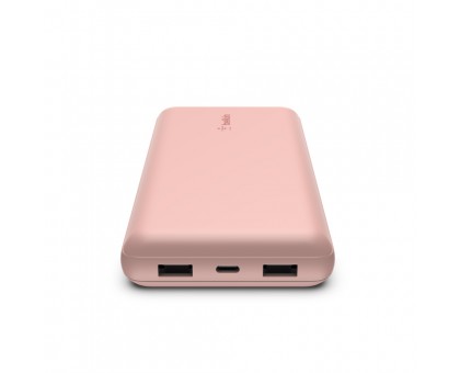 Акумулятор портативний літій-іонний Power Bank Belkin 20000мА·год, 15Вт, 2хUSB-A/USB-C, рожевий Акумулятор портативний літій-іонний Power Bank Belkin 20000мА·год, 15Вт, 2хUSB-A/USB-C, рожевий