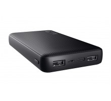 Акумулятор портативний літій-іонний power bank Trust Primo ECO, 15000мА·год, 2хUSB-A/USB-C, 15W, чорний