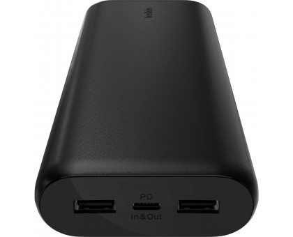 Акумулятор портативний літій-іонний Power Bank Belkin 20000мА·год, 20Вт, 2хUSB-A/USB-C, чорний Акумулятор портативний літій-іонний Power Bank Belkin 20000мА·год, 20Вт, 2хUSB-A/USB-C, чорний