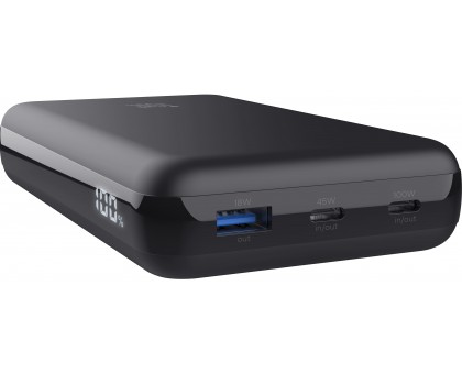 Акумулятор портативний літій-іонний power bank Trust Laro, 20000 мА·год, USB-A/2хUSB-C, 100w, чорний Акумулятор портативний літій-іонний power bank Trust Laro, 20000 мА·год, USB-A/2хUSB-C, 100w, чорний