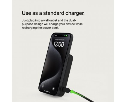 Акумулятор портативний літій-іонний Power Bank Belkin 8000мА·год, 15Вт, MagSafe Qi2, чорний
