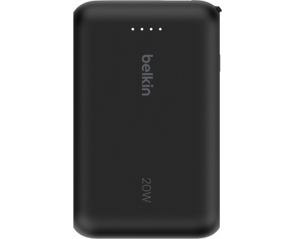 Акумулятор портативний літій-іонний Power Bank Belkin 10000мА·год, 20Вт, з інтегрованим кабелем USB-C, чорний Акумулятор портативний літій-іонний Power Bank Belkin 10000мА·год, 20Вт, з інтегрованим кабелем USB-C, чорний