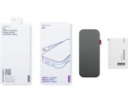 Портативний зарядний пристрій Power Bank Lenovo 20000 mAh, Go USB-C Laptop, Thunder Black Портативний зарядний пристрій Power Bank Lenovo 20000 mAh, Go USB-C Laptop, Thunder Black