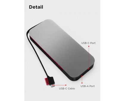 Портативний зарядний пристрій Power Bank Lenovo 20000 mAh, Go USB-C Laptop, Thunder Black Портативний зарядний пристрій Power Bank Lenovo 20000 mAh, Go USB-C Laptop, Thunder Black