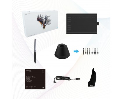 Графічний планшет Huion 10"x6.2" H1060P, MicroUSB, чорний