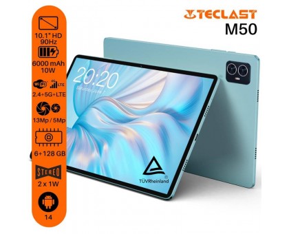 Планшет Teclast M50 10.1" 6ГБ, 128ГБ, LTE, 6000мА•год, Android, блакитний Планшет Teclast M50 10.1" 6ГБ, 128ГБ, LTE, 6000мА•год, Android, блакитний
