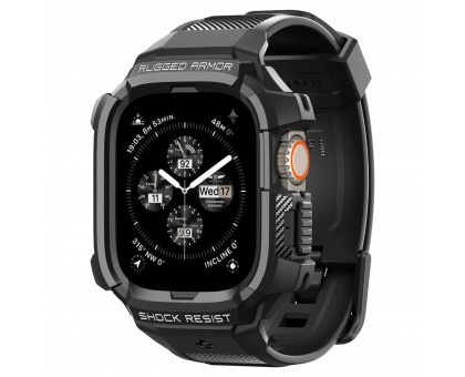 Чохол та ремінець 2в1 Spigen для Apple Watch Ultra 49mm, Rugged Armor Pro, Black Чохол та ремінець 2в1 Spigen для Apple Watch Ultra 49mm, Rugged Armor Pro, Black
