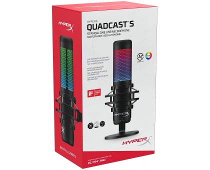 Мікрофон геймінговий HyperX QuadCast S, Omni/Uni/Bi, USB-A, 3м, NGenuity, RGB, чорний Мікрофон геймінговий HyperX QuadCast S, Omni/Uni/Bi, USB-A, 3м, NGenuity, RGB, чорний