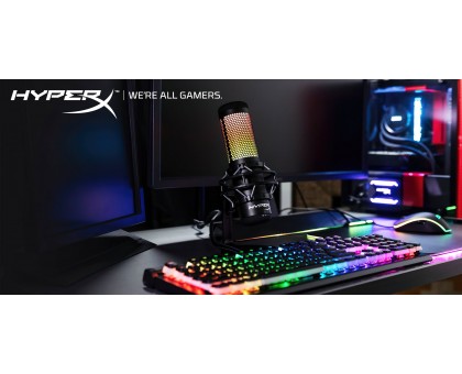Мікрофон геймінговий HyperX QuadCast S, Omni/Uni/Bi, USB-A, 3м, NGenuity, RGB, чорний Мікрофон геймінговий HyperX QuadCast S, Omni/Uni/Bi, USB-A, 3м, NGenuity, RGB, чорний