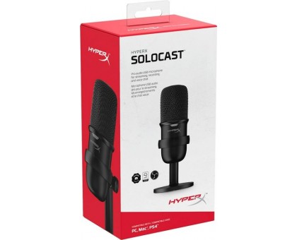 Мікрофон геймінговий HyperX SoloCast, Bi, USB-A, 2м, NGenuity, чорний