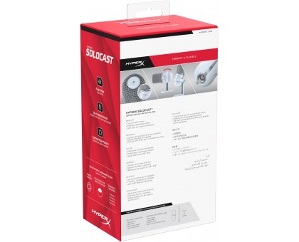 Мікрофон геймінговий HyperX SoloCast, Bi, USB-A, 2м, NGenuity, білий