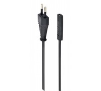Кабель силовий Cablexpert PC-184/2, CEE7/16-C7, довжина 1.8 м, 2*0.5 мм кв. чорний